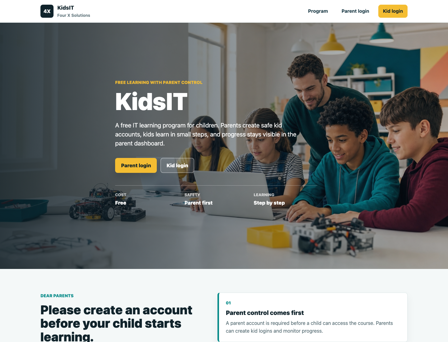 Homepage i KidsIT